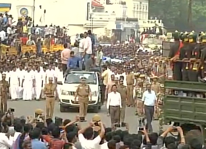 funeral procession Jayalalithaa