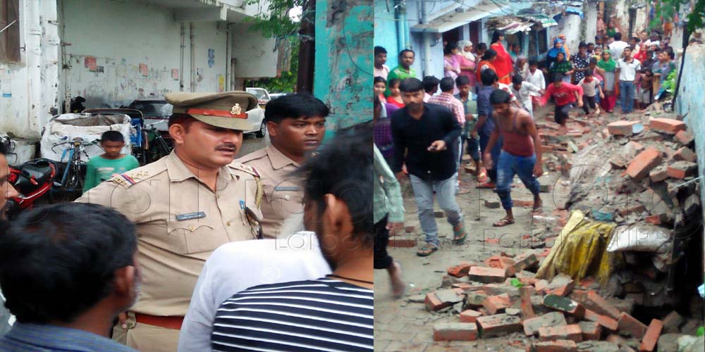 wall collapse in thakurganj lucknow