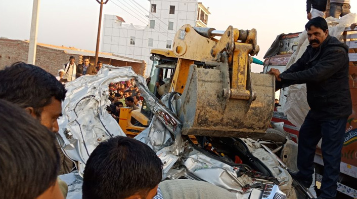 road accident in firozabad: 13 people dead after truck loses control