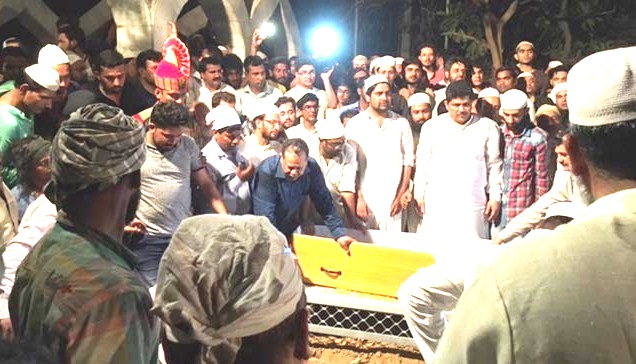 NIA inspector tanjil ahmed was buried in delhi