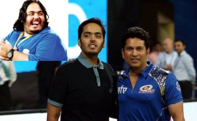 Anant ambani with sachin tendulkar