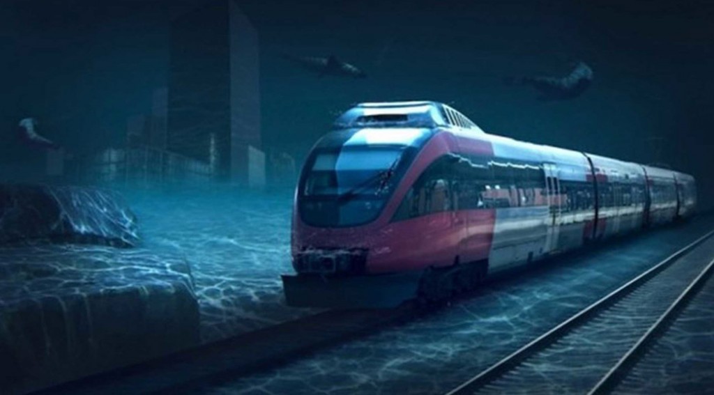 bullet train in water