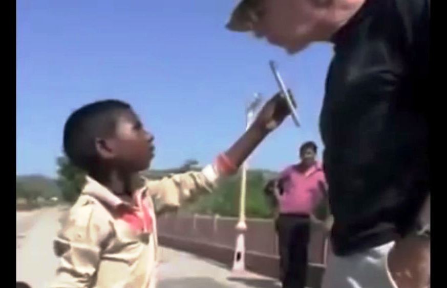 little boy showing amazing magic