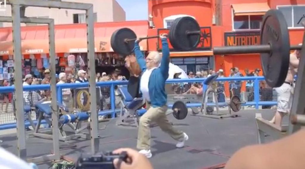 Old Man Strength At Muscle Beach