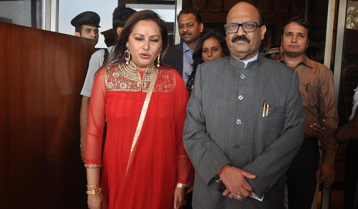 Actress and politician Jaya Prada with Samajwadi Party leader Amar Singh