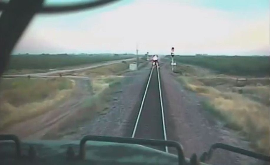 two trains crash into each other