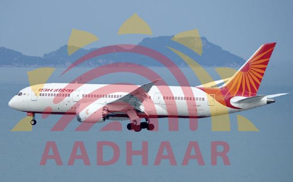 adhaar card in Domestic flight