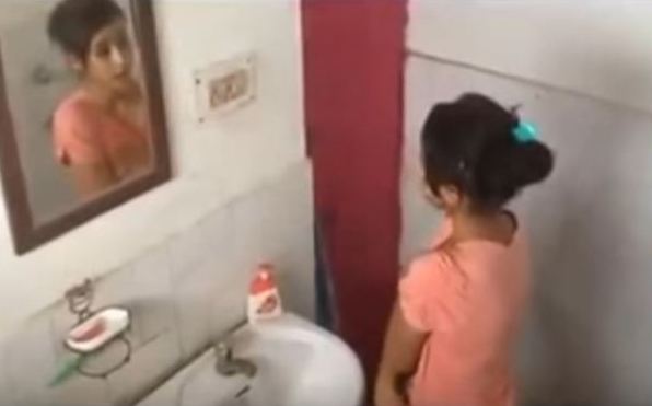 girl in bathroom