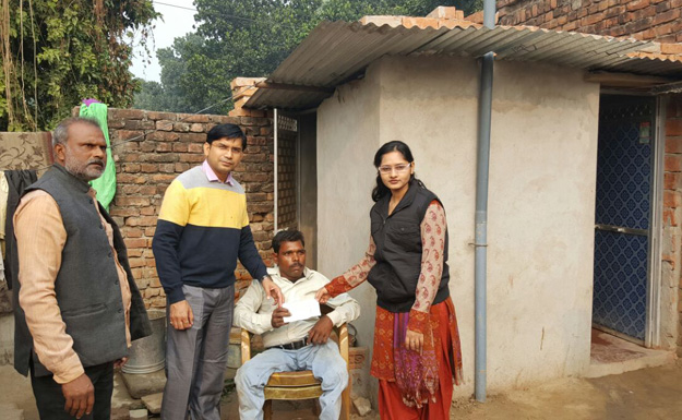 Handicap Shamim built toilet