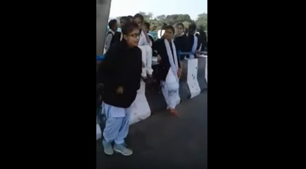 school girl singing punjabi song