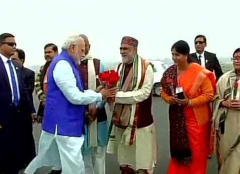 Pm modi on patnaa airport