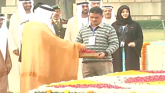 abu-dhabi prince at rajghat