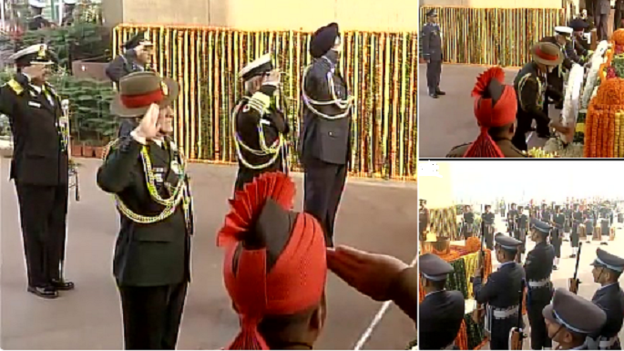 army, airforce, navy chief amar jawan jyoti