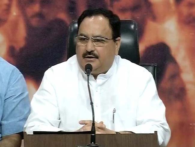 j p nadda press conference