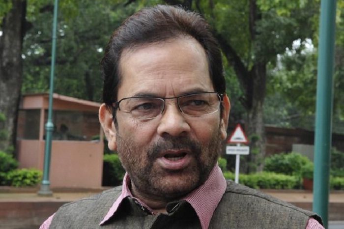 mukhtar abbas naqvi reaches lucknow