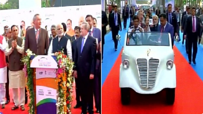 pm modi inaugurated global trade show