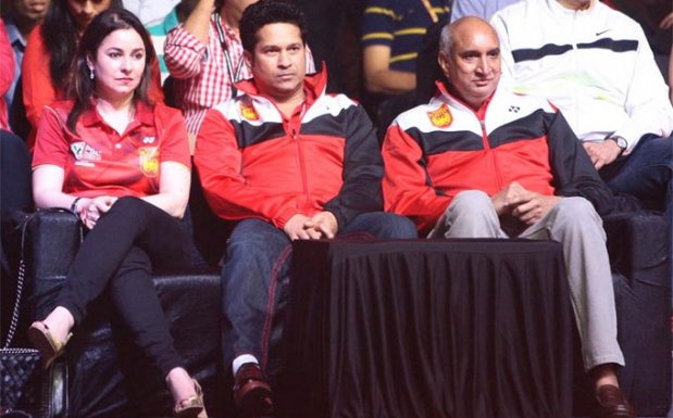 Sachin Tendulkar with his wife