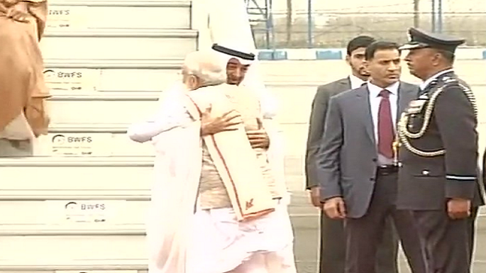 uae prince arrives at delhi