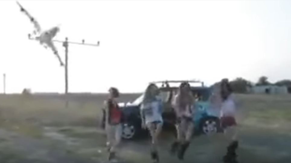 Aeroplane on dancing girls video