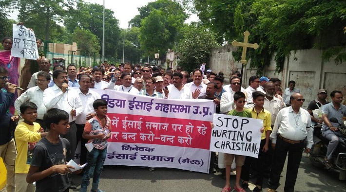 all india christian general assembly protest marches in meerut