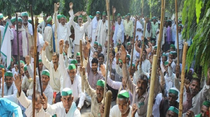 bhartiya kisan union yoga protest on international yoga day in lucknow