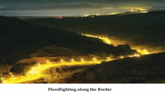 spain border floodlights