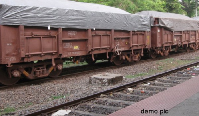 goods train engine derailed