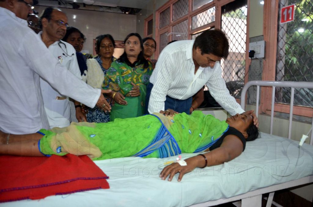 raj babbar visit civil hospital