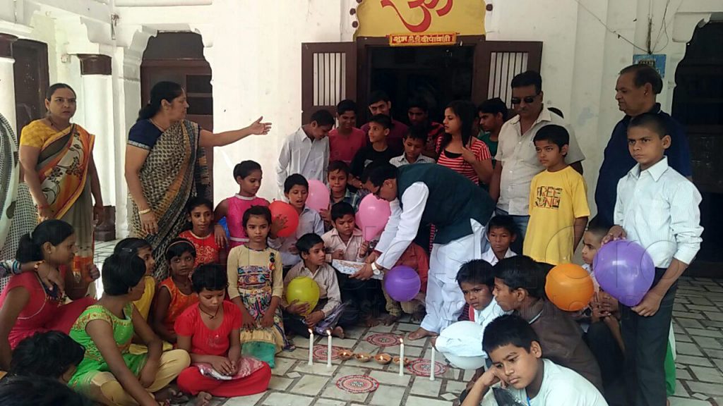 child celebrates Diwali in anathalay meerut