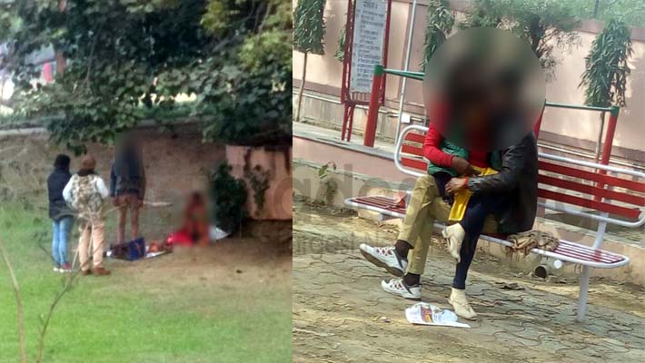 obscene scenes at public parks in uttar pradesh lucknow