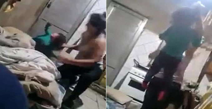 mother badly beaten daughter video