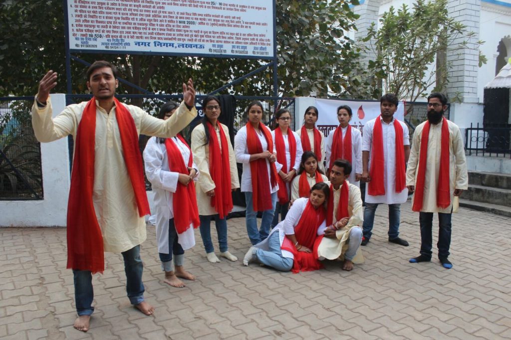 hausla foundation Drama staged on bhaisa kund cremation ground in lucknow