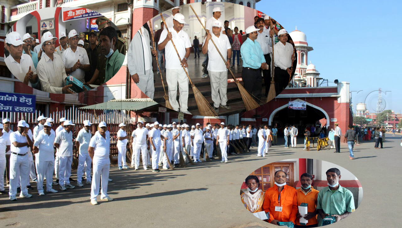 DGP OP Singh starts swachh bharat abhiyan in charbagh lucknow