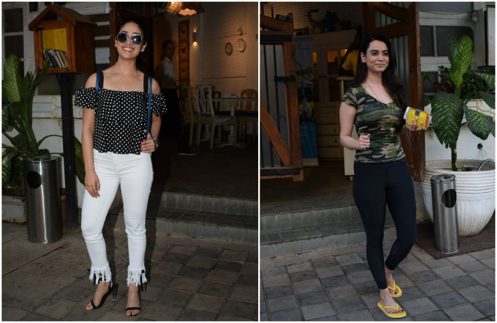 Yami Gautam and Saundarya Sharma spotted at a restaurant in Juhu