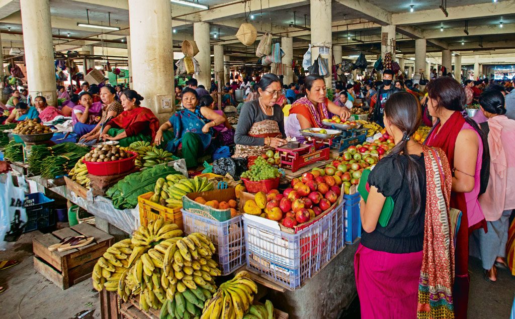 Market, shopkeeper, buyers only women running in 500 years in Manipur