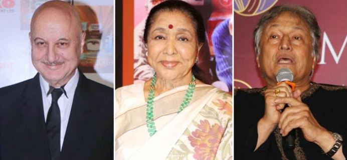 Asha Bhosle, Anupam Kher, Amjad Ali Khan