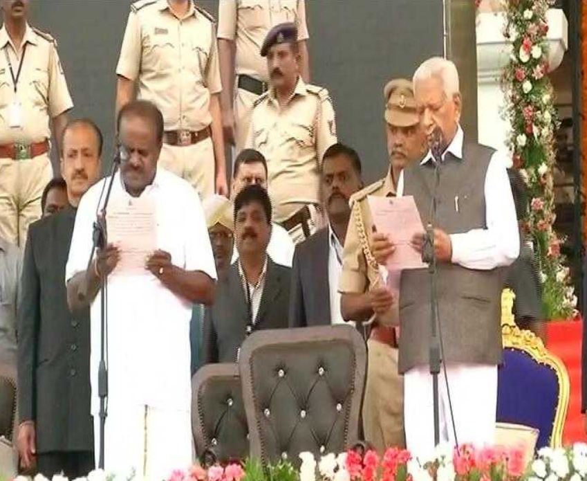 Live Karnataka oath ceremony kumaraswamy jds congress