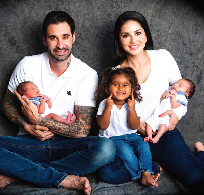 Sunny Leone hubby Daniel shares photo with their twin sons;