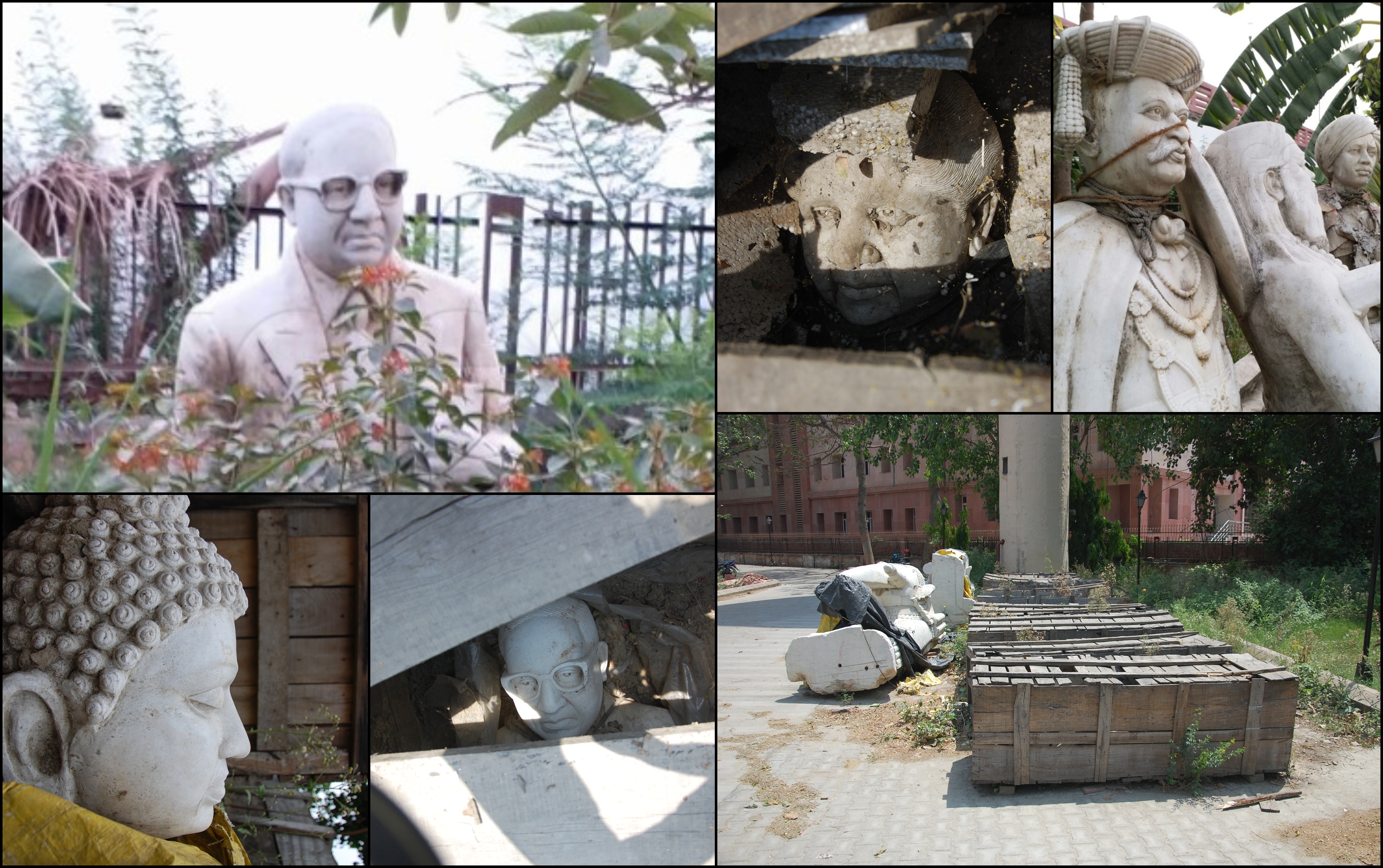 Ambedkar and kanshi ram Statues thrown past year