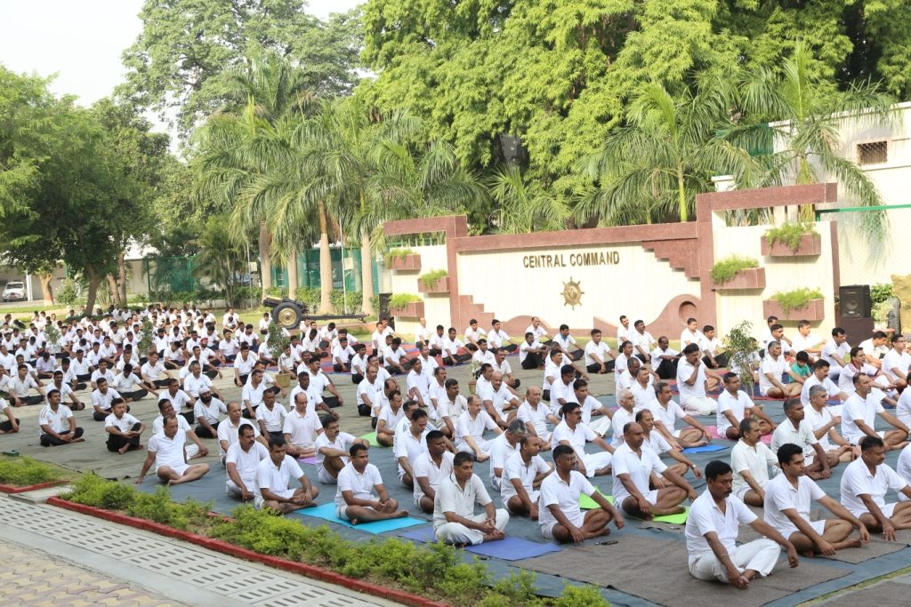 4th International Yoga Day Celebrated By HQ Central Command Lucknow