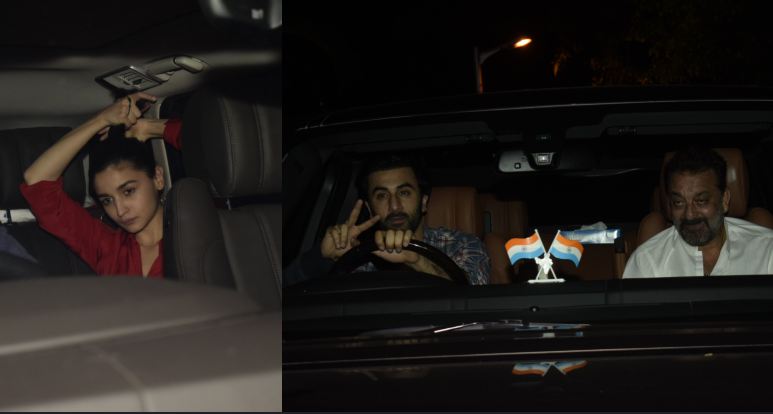 Photos: Ranbir-Alia and Sanjay dutt at Rishi Kapoor's Bandra House