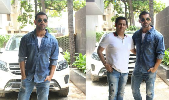 Photos: John Abraham arrives at Ajay Kapoor's office Inauguration