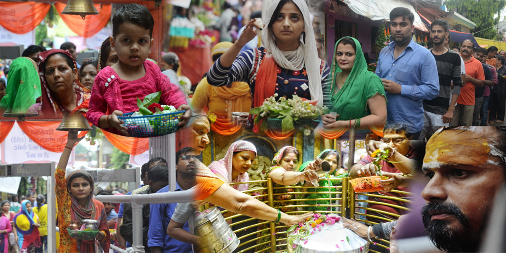 Heavy Rain Did not reduce enthusiasm of Shiva devotees on Sawan First Monday