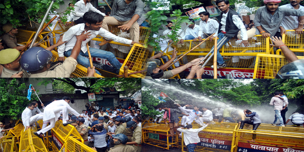 Lucknow: Lathi Charge on Congress NSUI activists MLC arrested