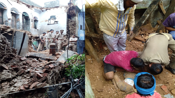 Lucknow: House Collapse Child killed Mother Injured Ganeshganj