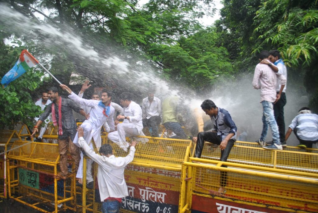 NSUI workers protested because of Unemployment