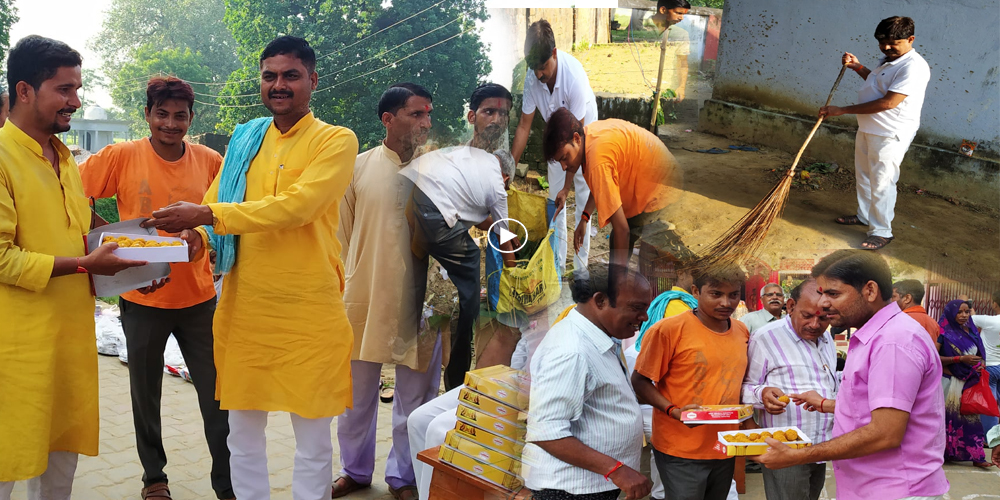 PM Modi birthday celebrated by sharing sweets and cleaning