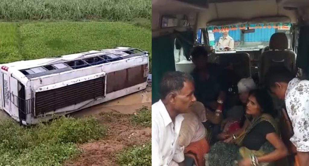 bus overturns at Delhi dehradun national highway 40 passengers injured