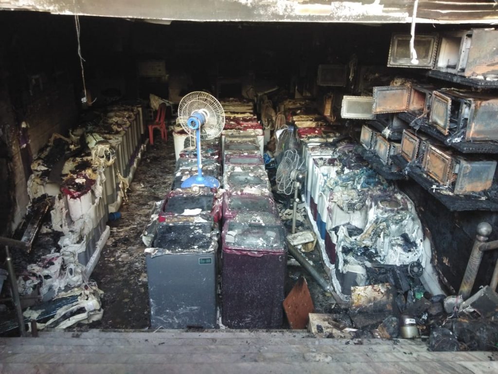 accident Electronic Shop got fire second time big loss