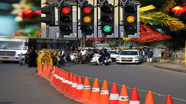 Traffic Diversion at Christmas Day in Lucknow